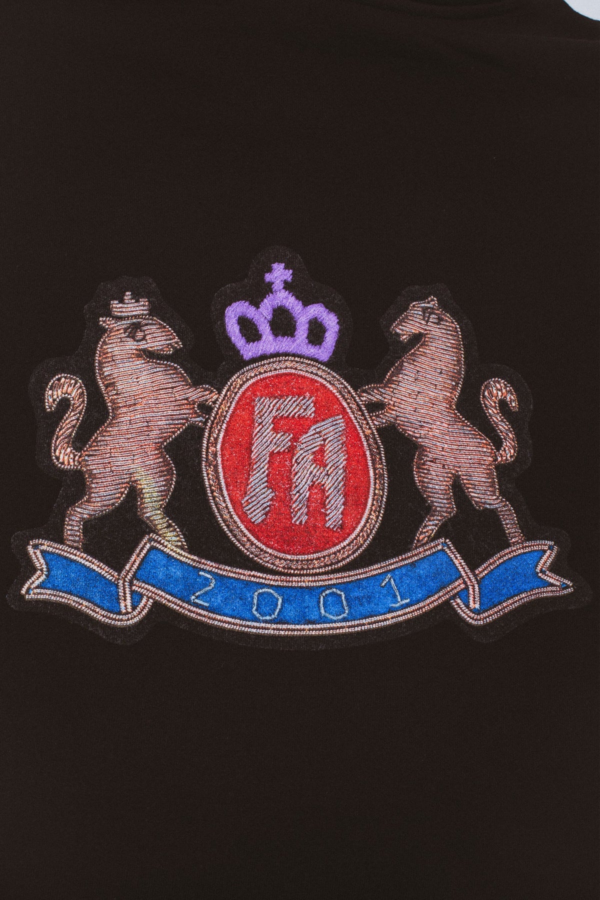 Printed Crest Zip Hoodie
