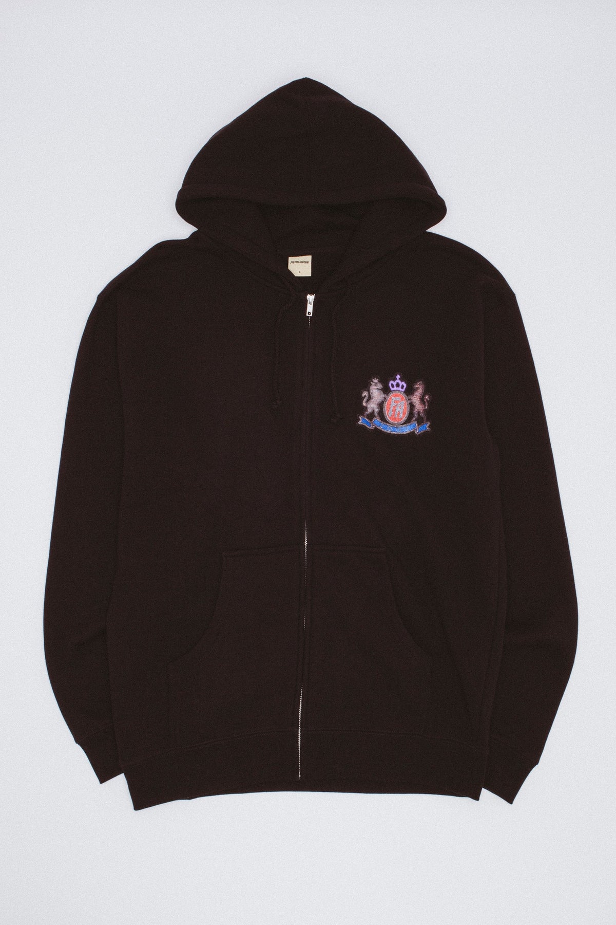 Printed Crest Zip Hoodie