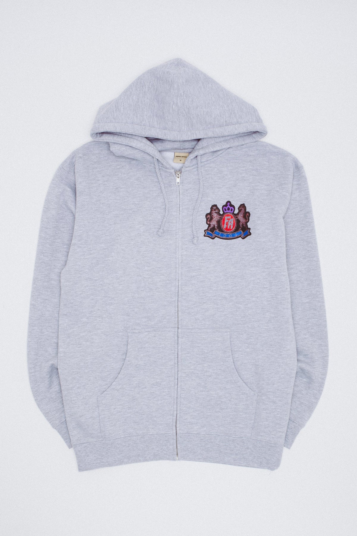 Printed Crest Zip Hoodie