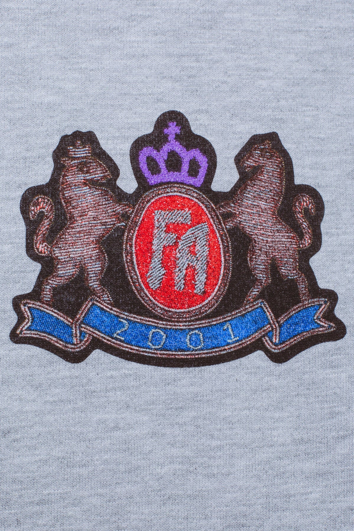 Printed Crest Zip Hoodie