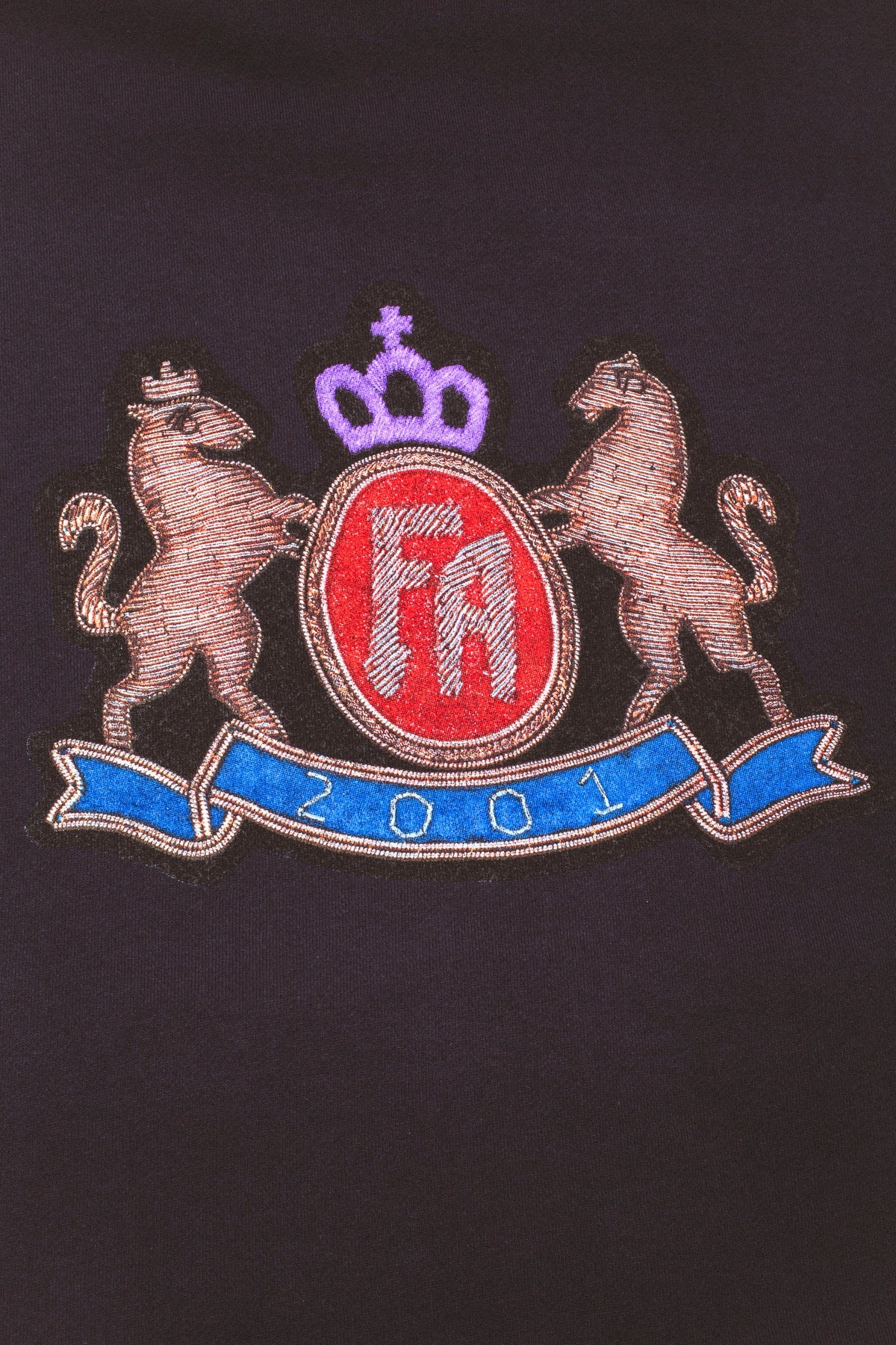 Printed Crest Zip Hoodie