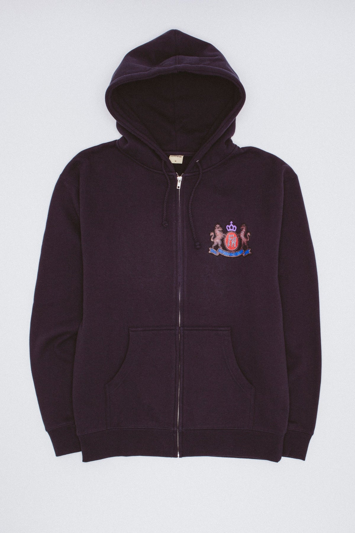 Printed Crest Zip Hoodie
