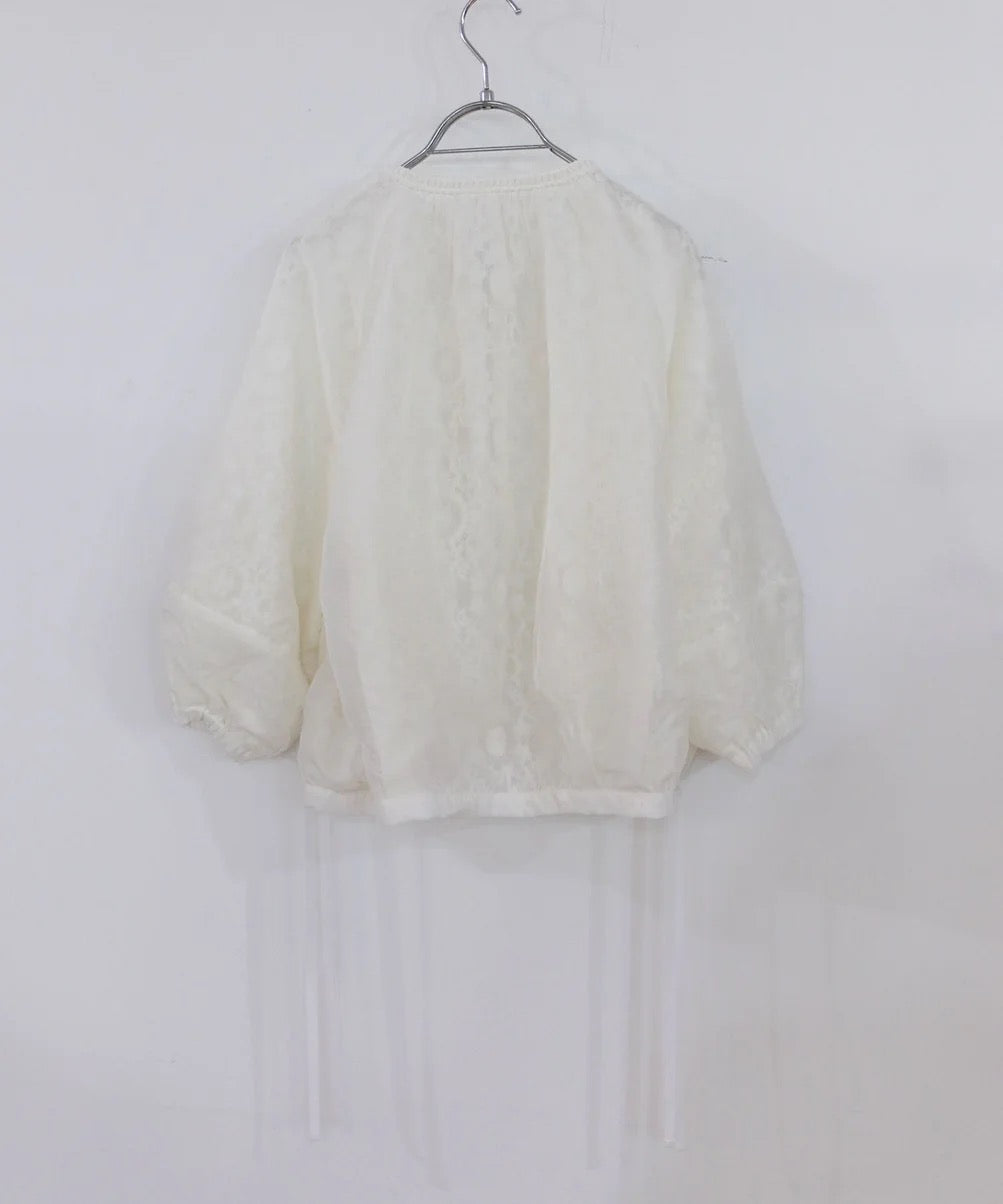 reversible sheer lace blouson