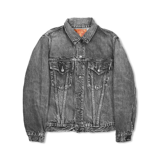 2101BKHW Type 3 Black Denim Jacket Dartford 13.7oz (Used Wash)