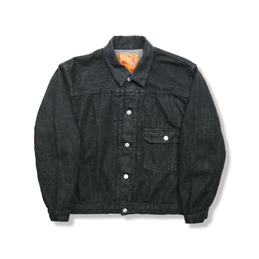 2107BKSS Type 1 Black Denim Jacket 11.5oz (Super Smooth) (One Wash)