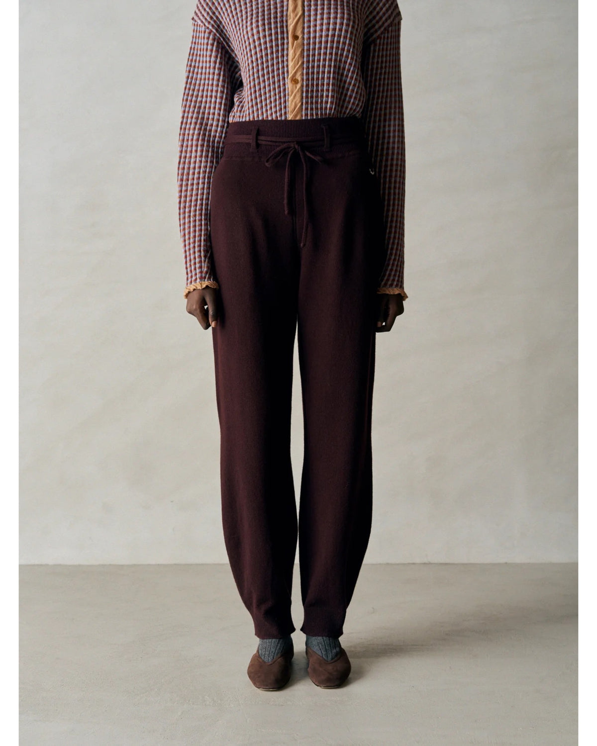 ex super fine woolen wool high-gauge knit pants