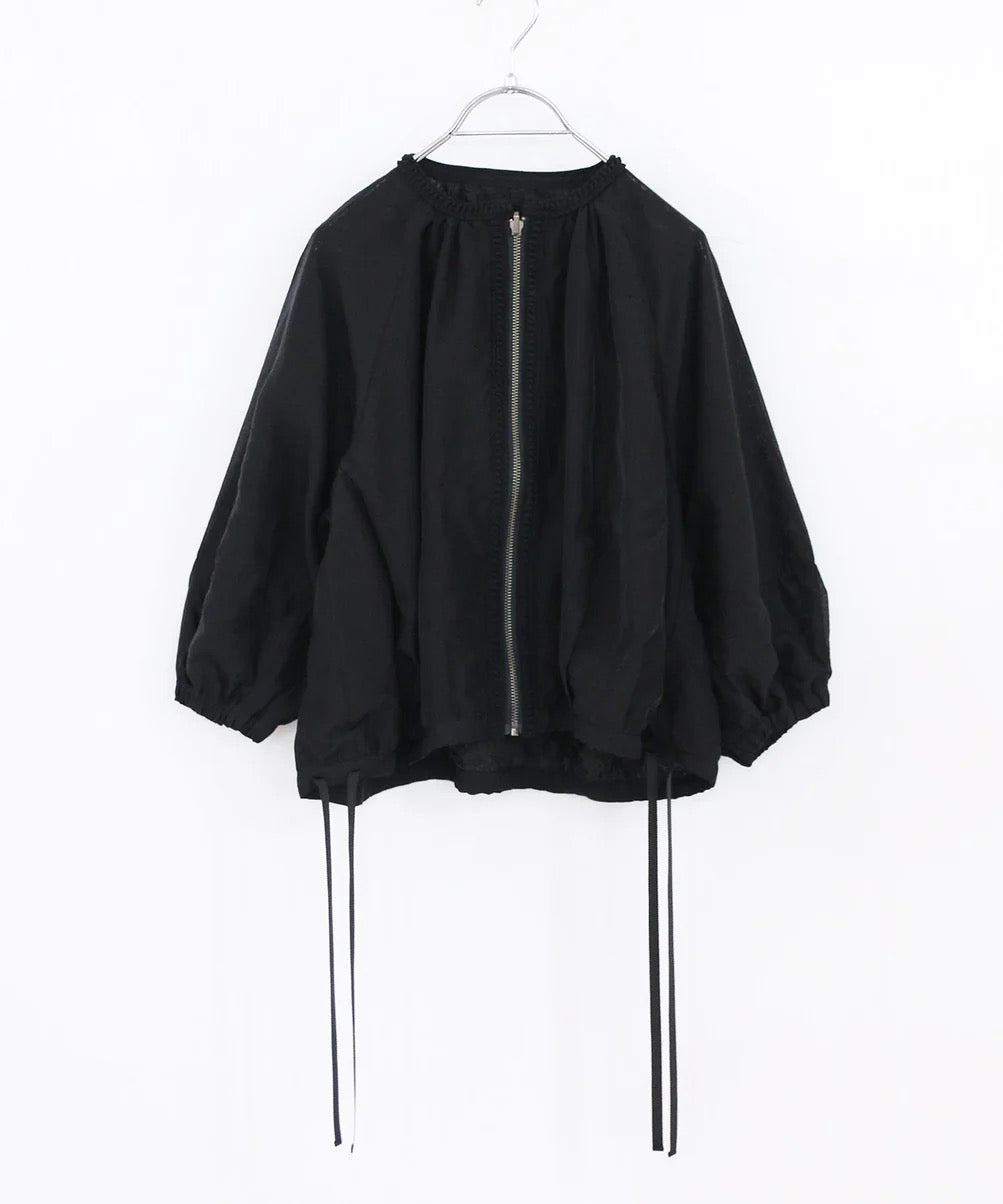 reversible sheer lace blouson