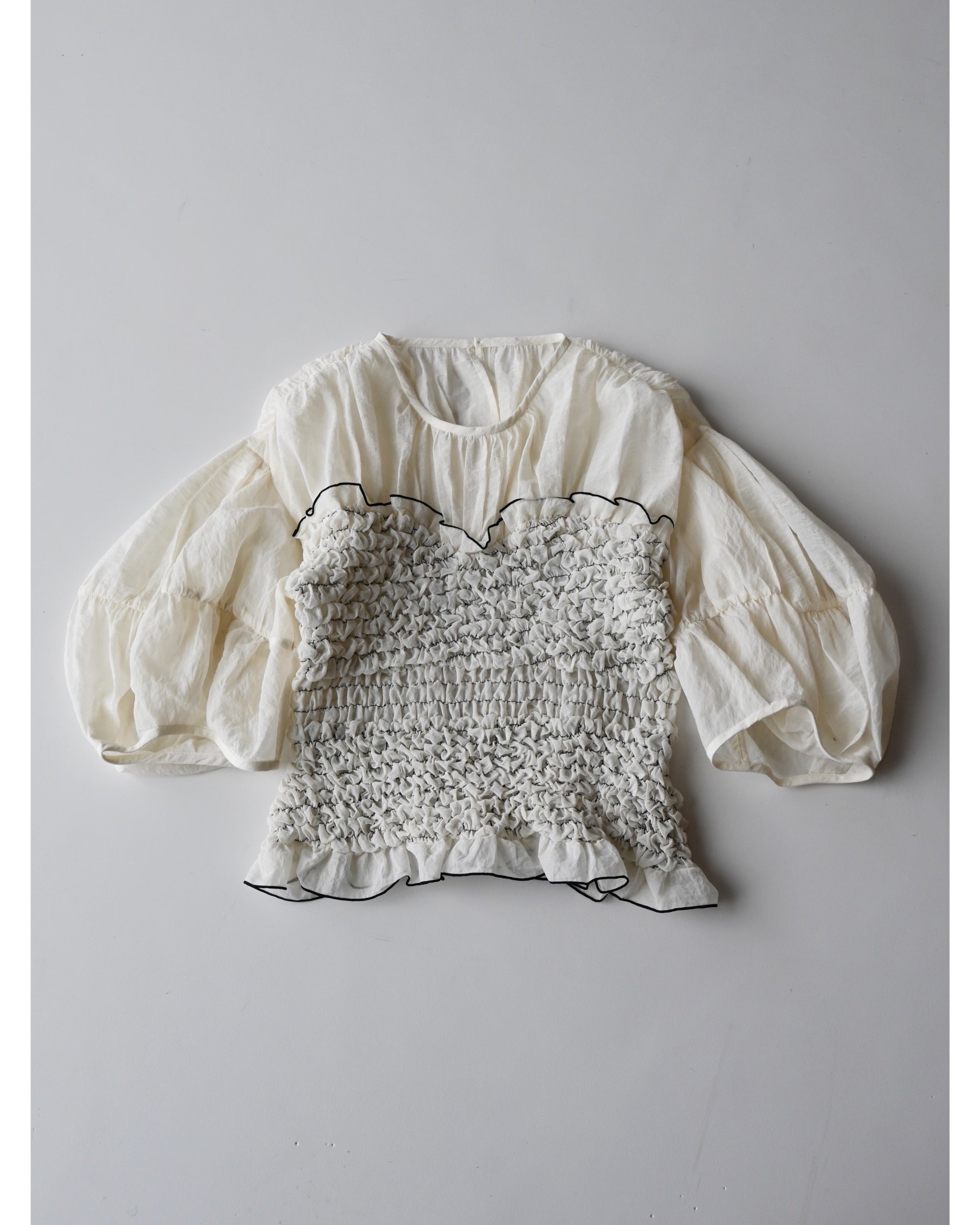 COLOR STITCHED SHIRRING TOPS – TIME AFTER TIME