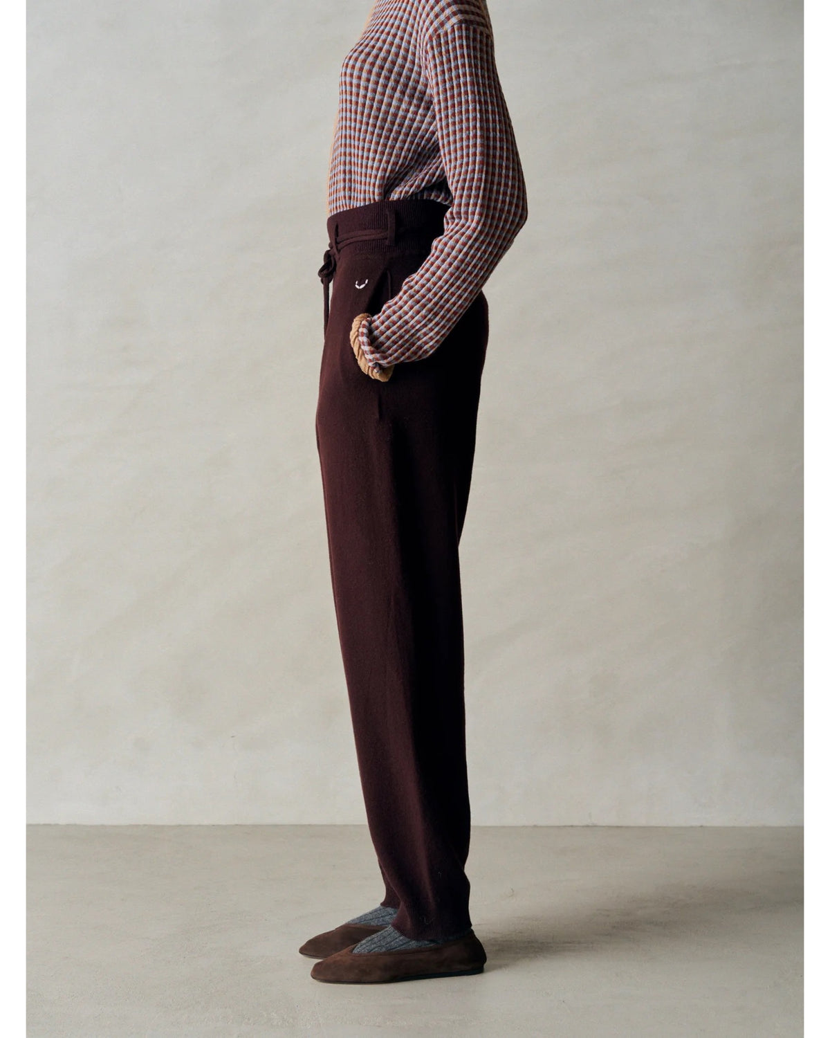 ex super fine woolen wool high-gauge knit pants