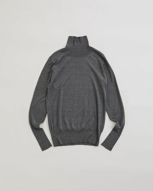 COTTON SILK HIGH NECK KNIT