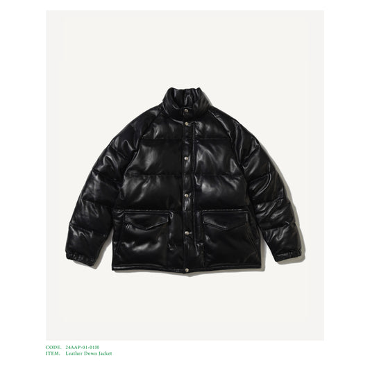 Leather Down Jacket BLACK