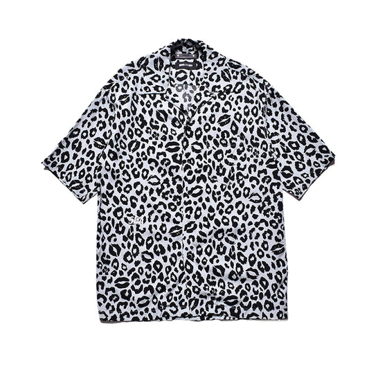 WDS×MINEDENIM Lips Leopard Print Open Collar SH