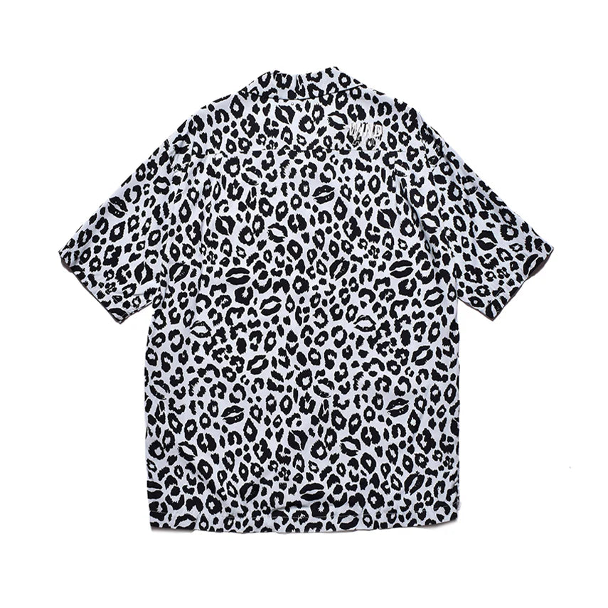 WDS×MINEDENIM Lips Leopard Print Open Collar SH