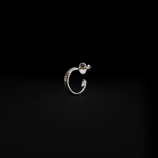 Engraved Hoop Small Earring (Single)