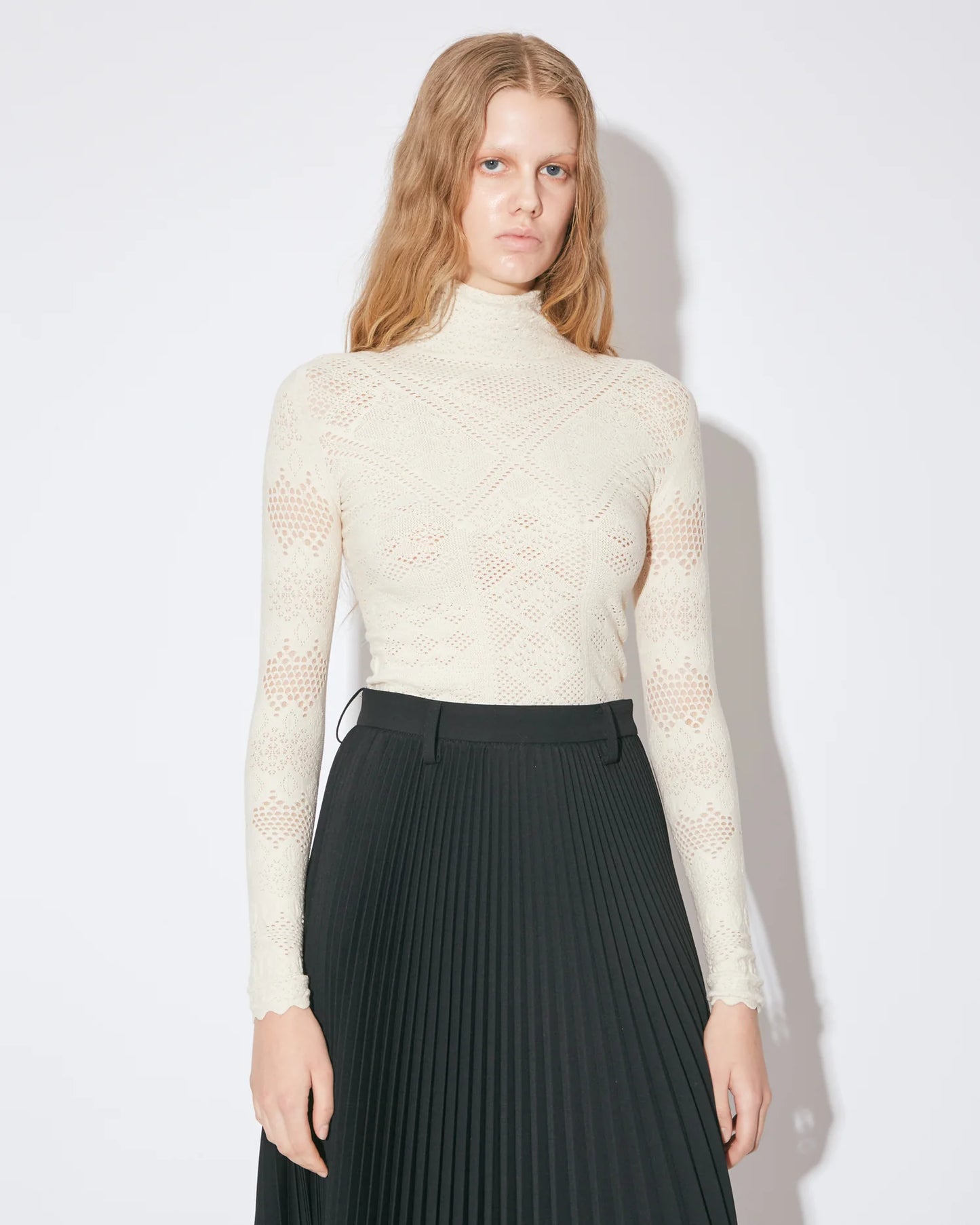 stretchy cotton lace pullover