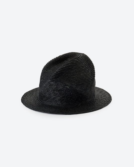 STRAW BRAID SCARS HAT BLACK