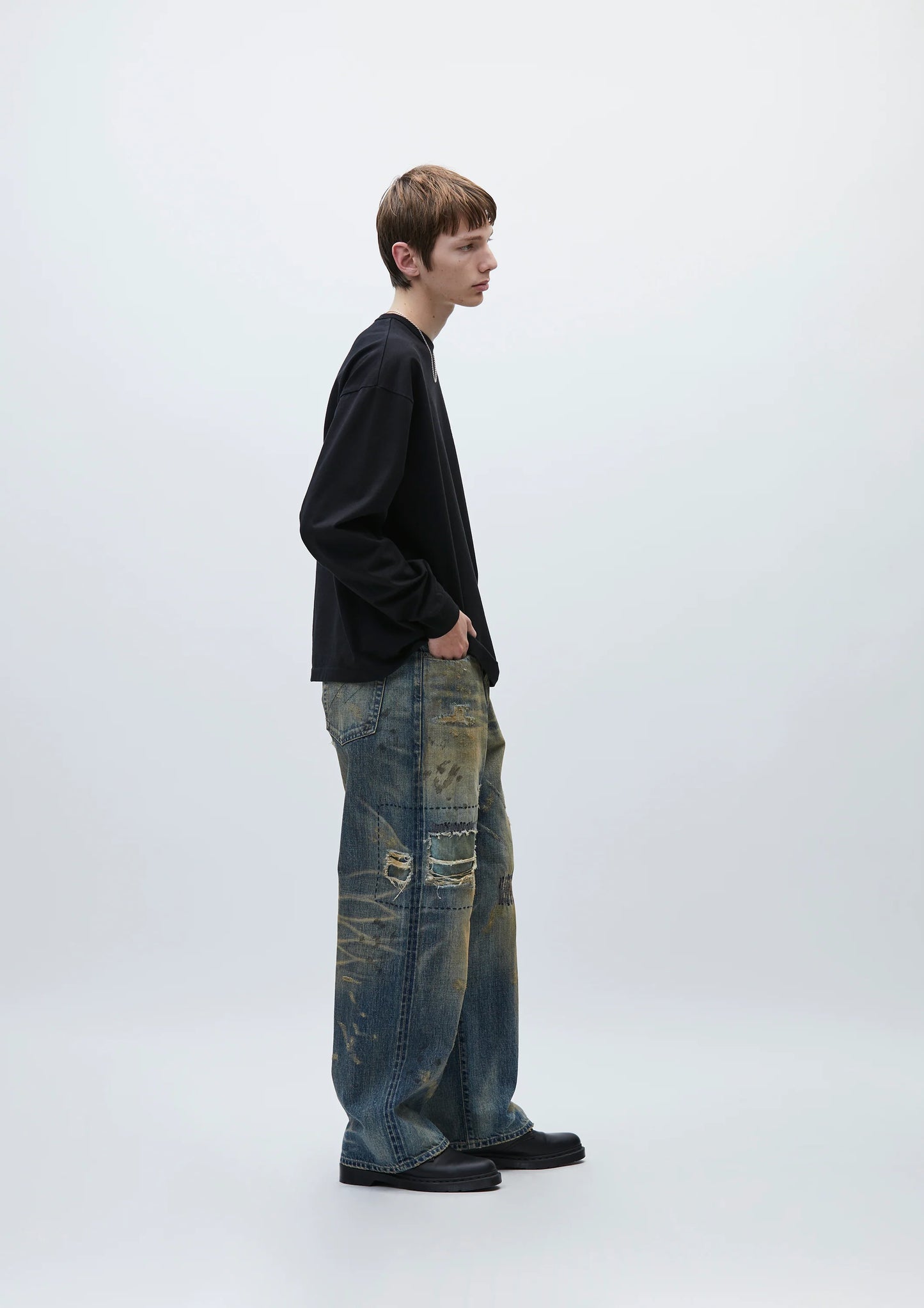 SAVAGE DENIM DP WIDE PANTS