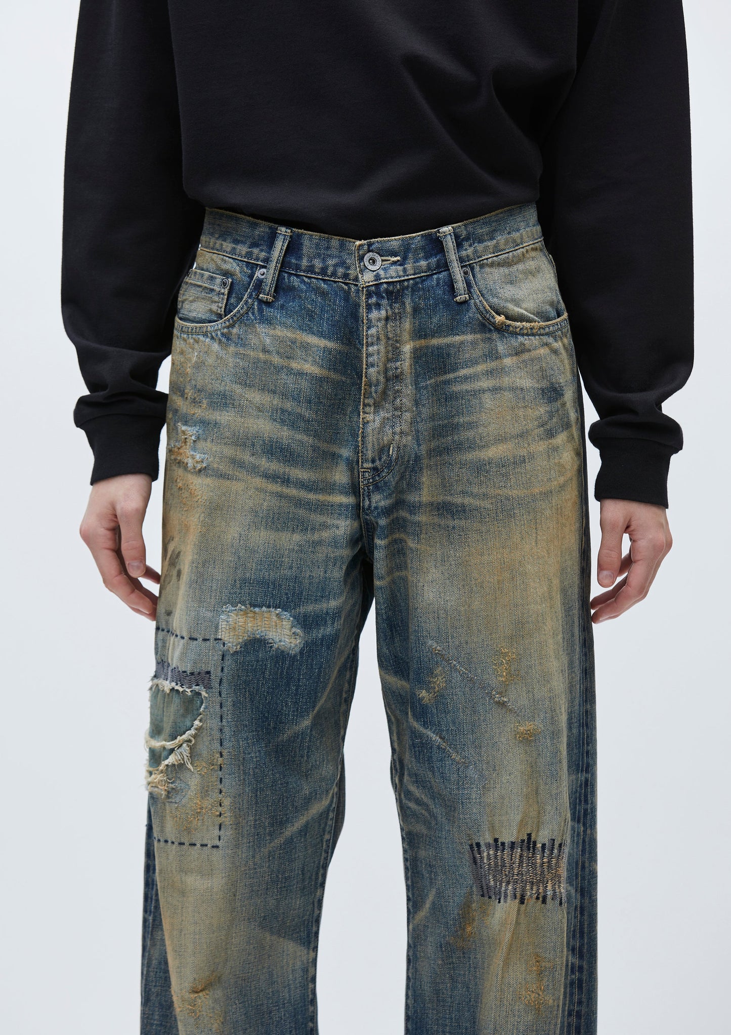 SAVAGE DENIM DP WIDE PANTS