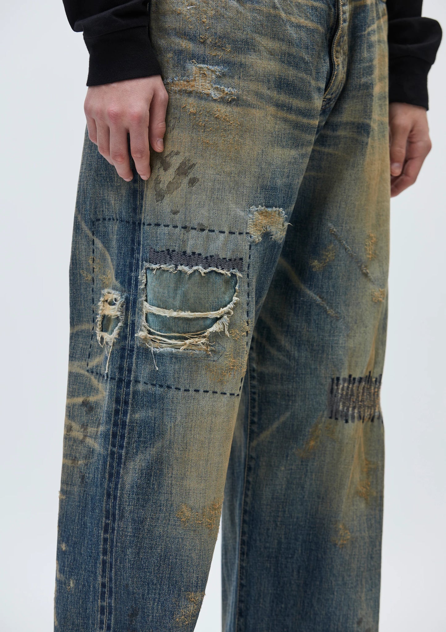 SAVAGE DENIM DP WIDE PANTS