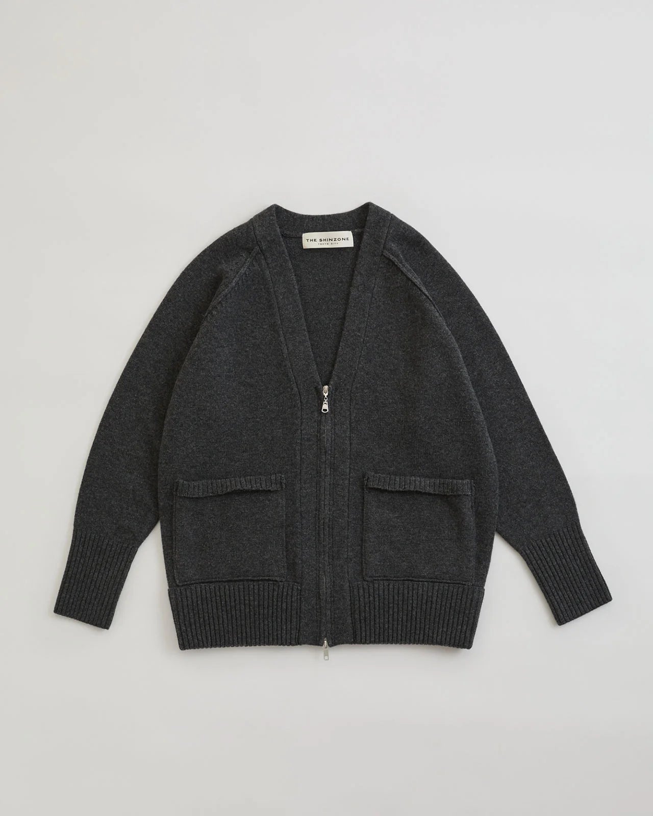 WOOL KNIT ZIP CARDIGAN