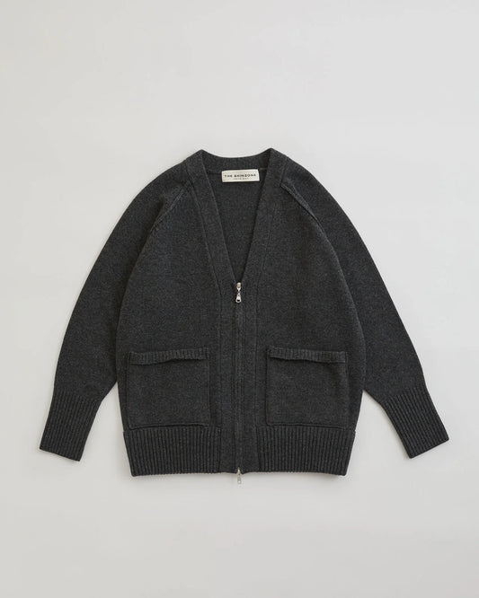 WOOL KNIT ZIP CARDIGAN