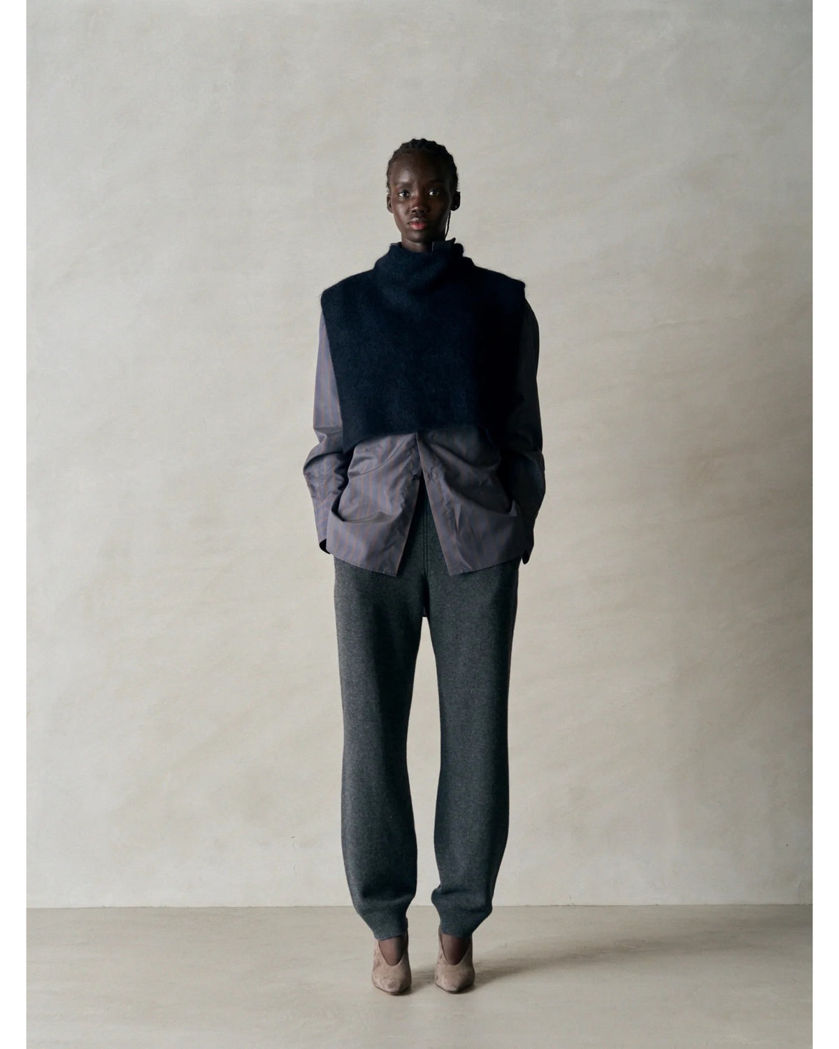 ex super fine woolen wool high-gauge knit pants