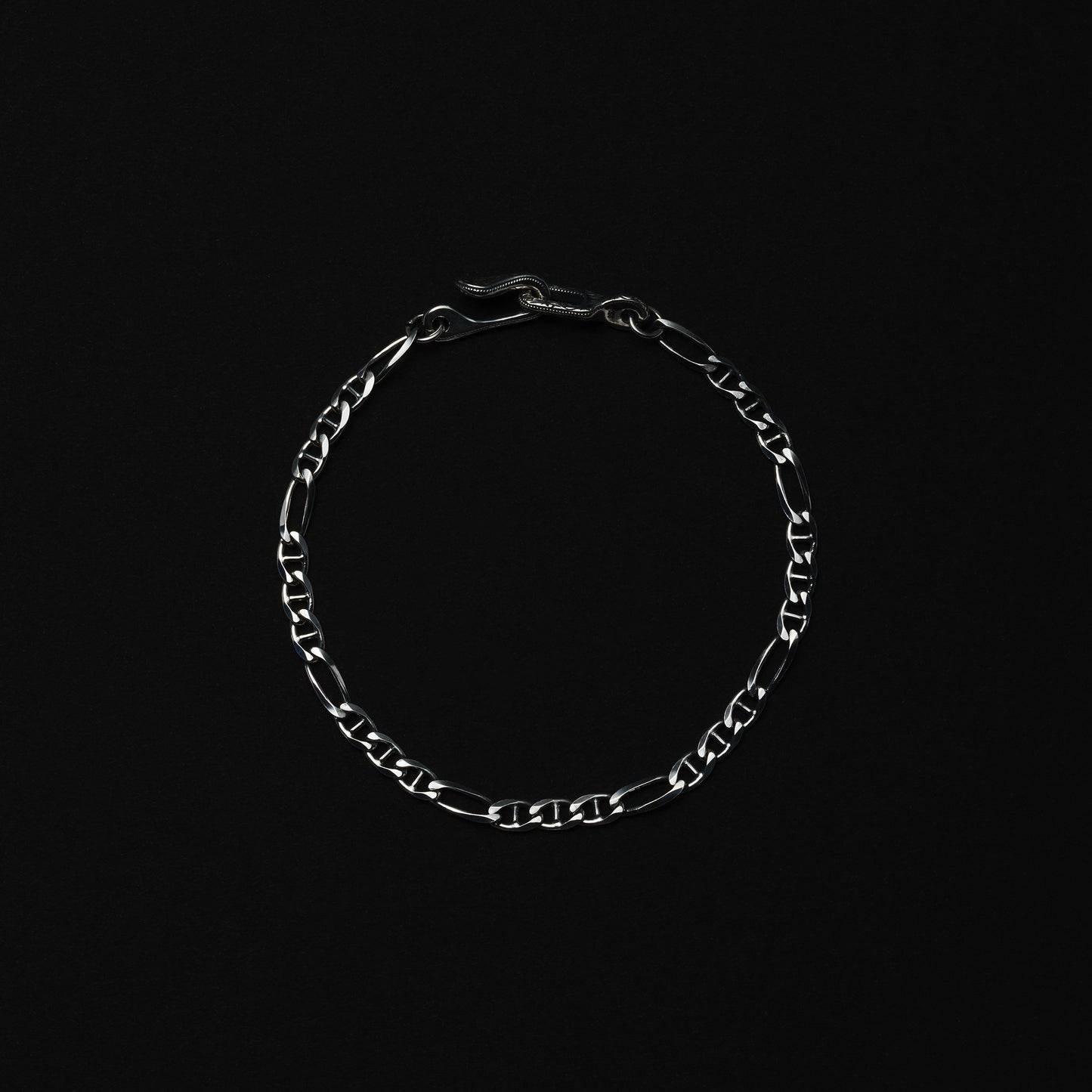 Stud Link Figaro Chain Bracelet