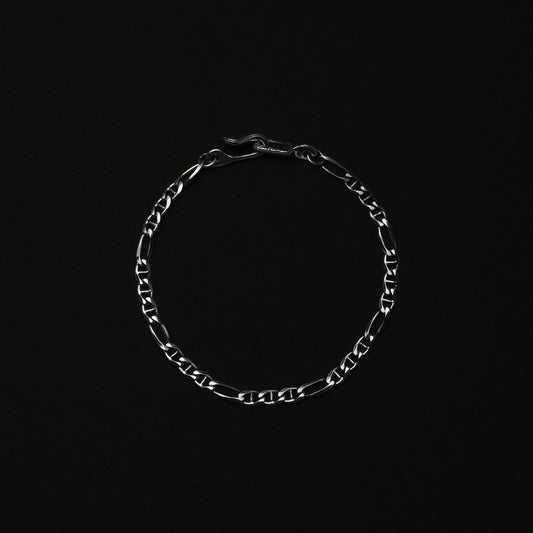 Stud Link Figaro Chain Bracelet
