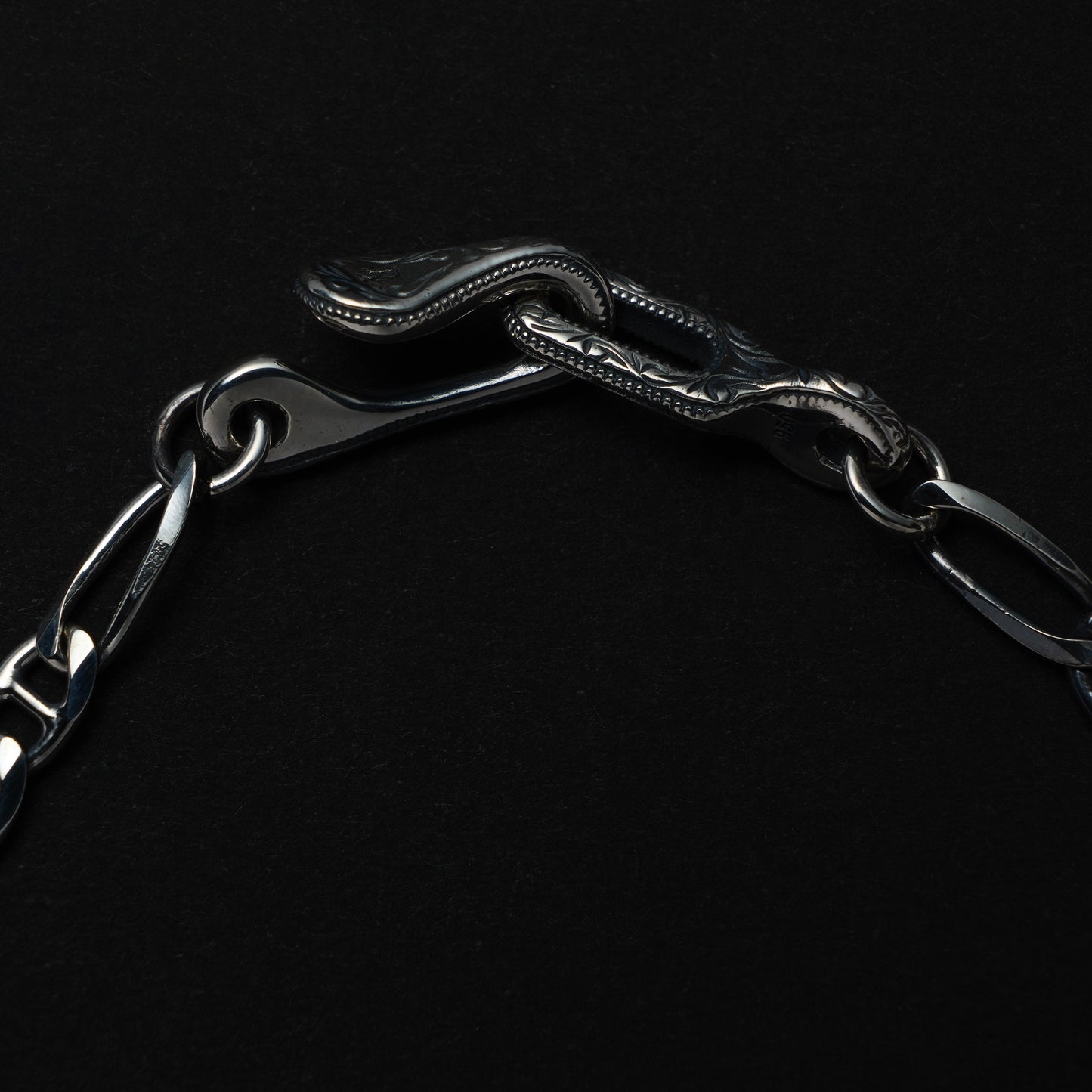 Stud Link Figaro Chain Bracelet