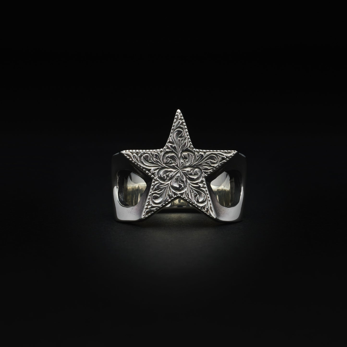 Engraved Star Ring