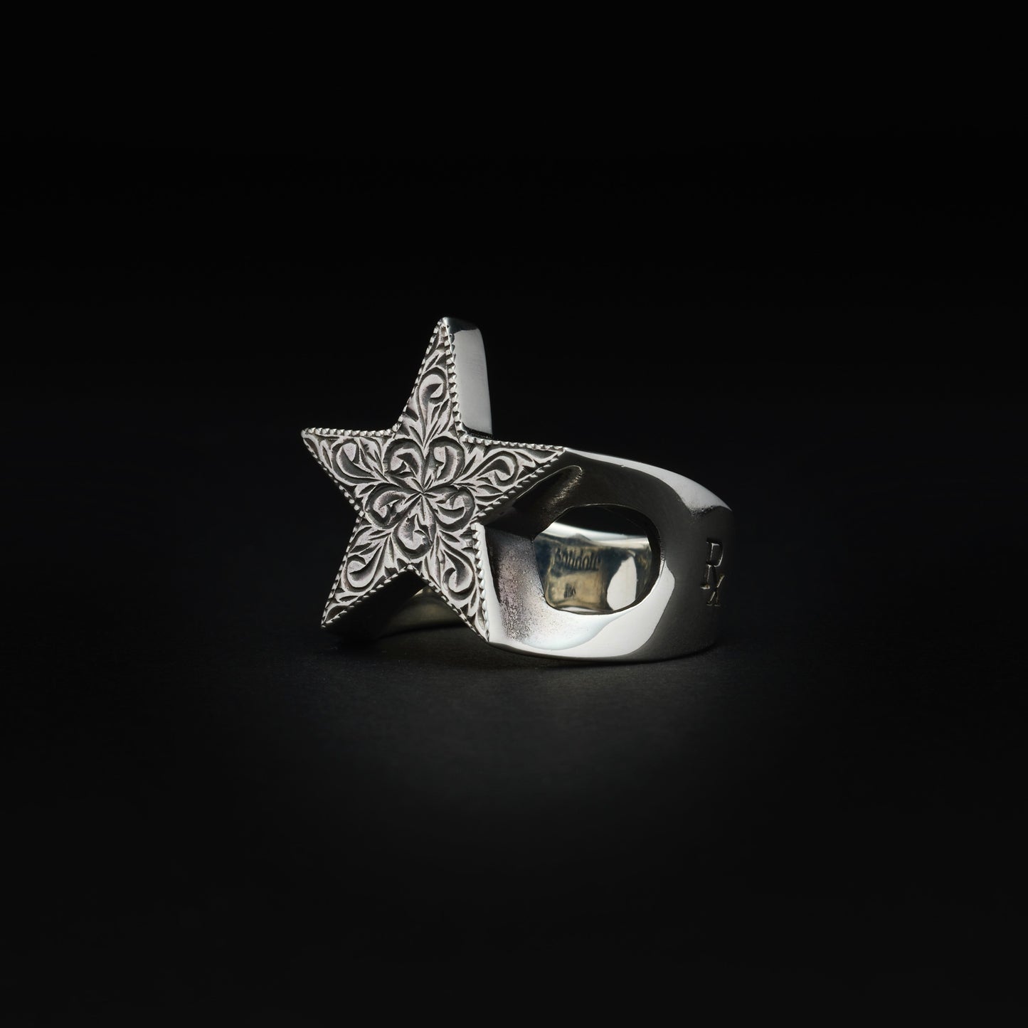 Engraved Star Ring