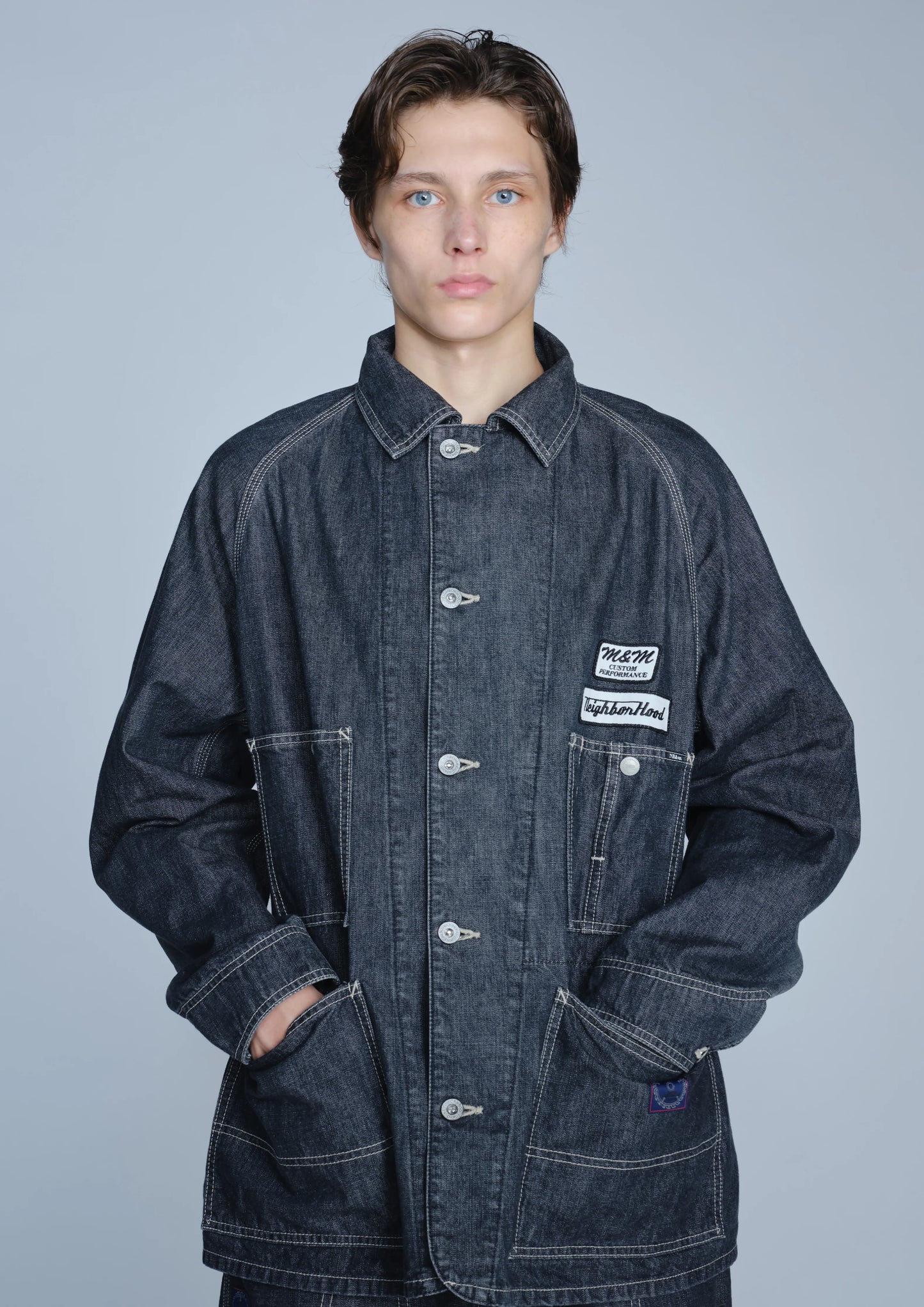 NH X M&M . WASHED DENIM COVERALL JACKET