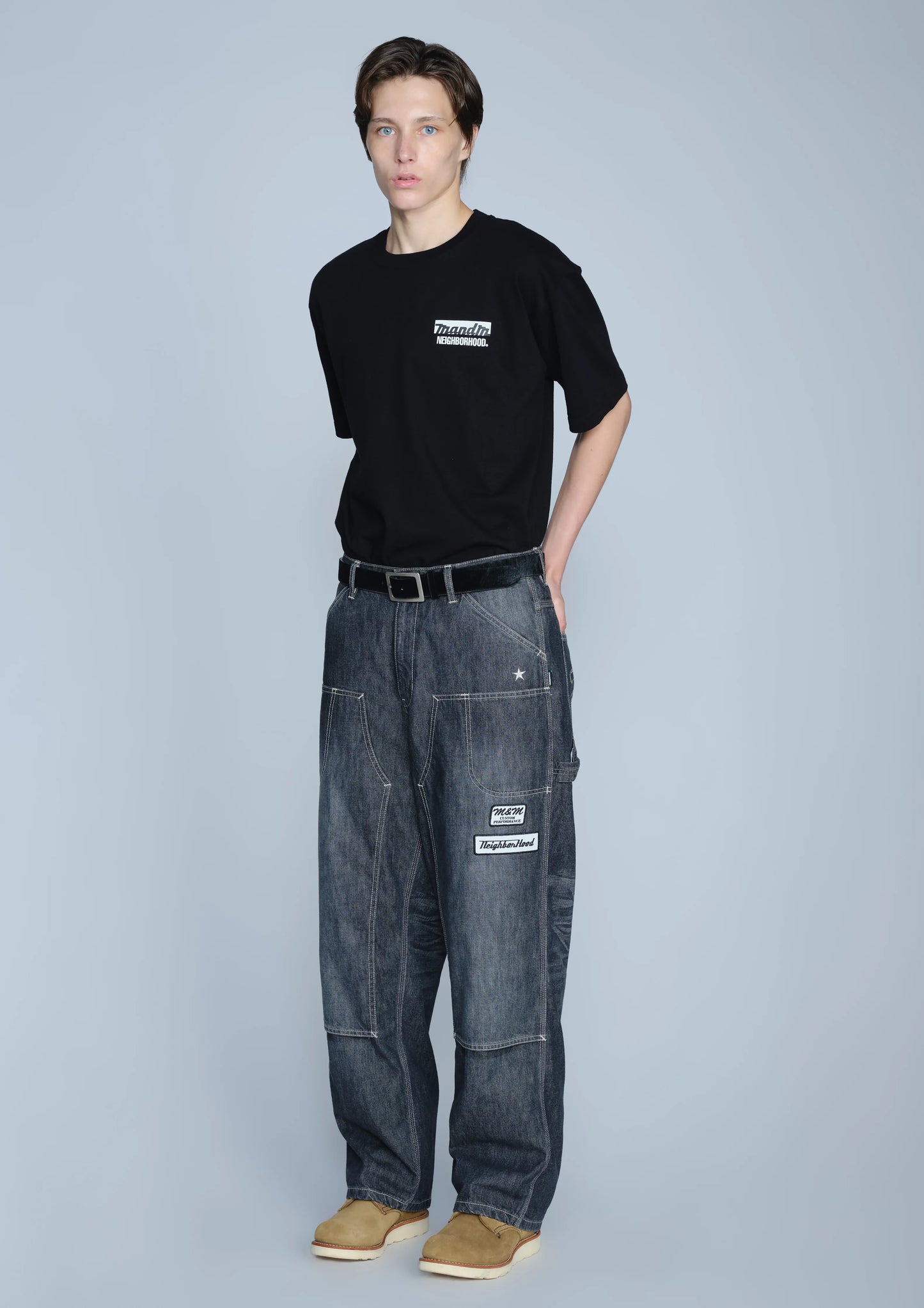 NH X M&M . WASHED DENIM PAINTER PANTS