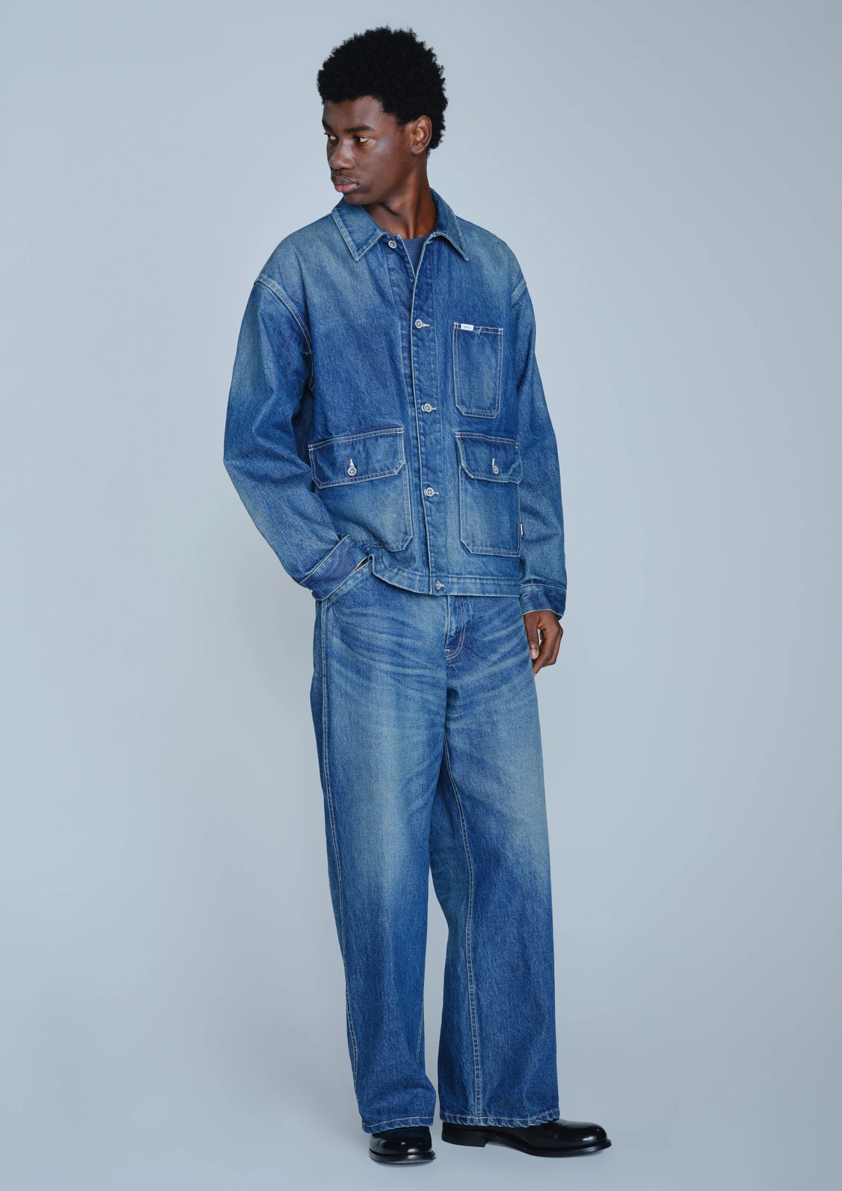 WASHED DENIM ENGINEER JACKET