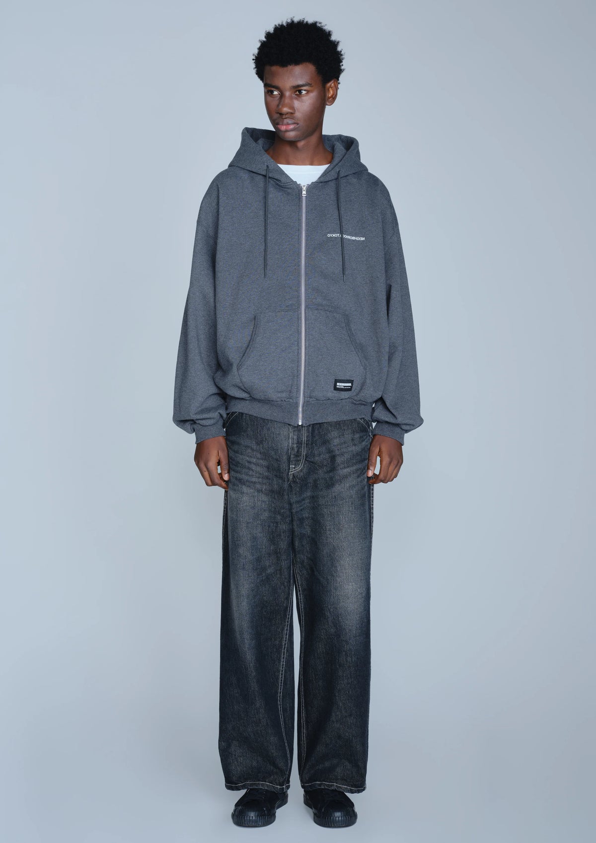 WASHED DENIM UTILITY PANTS