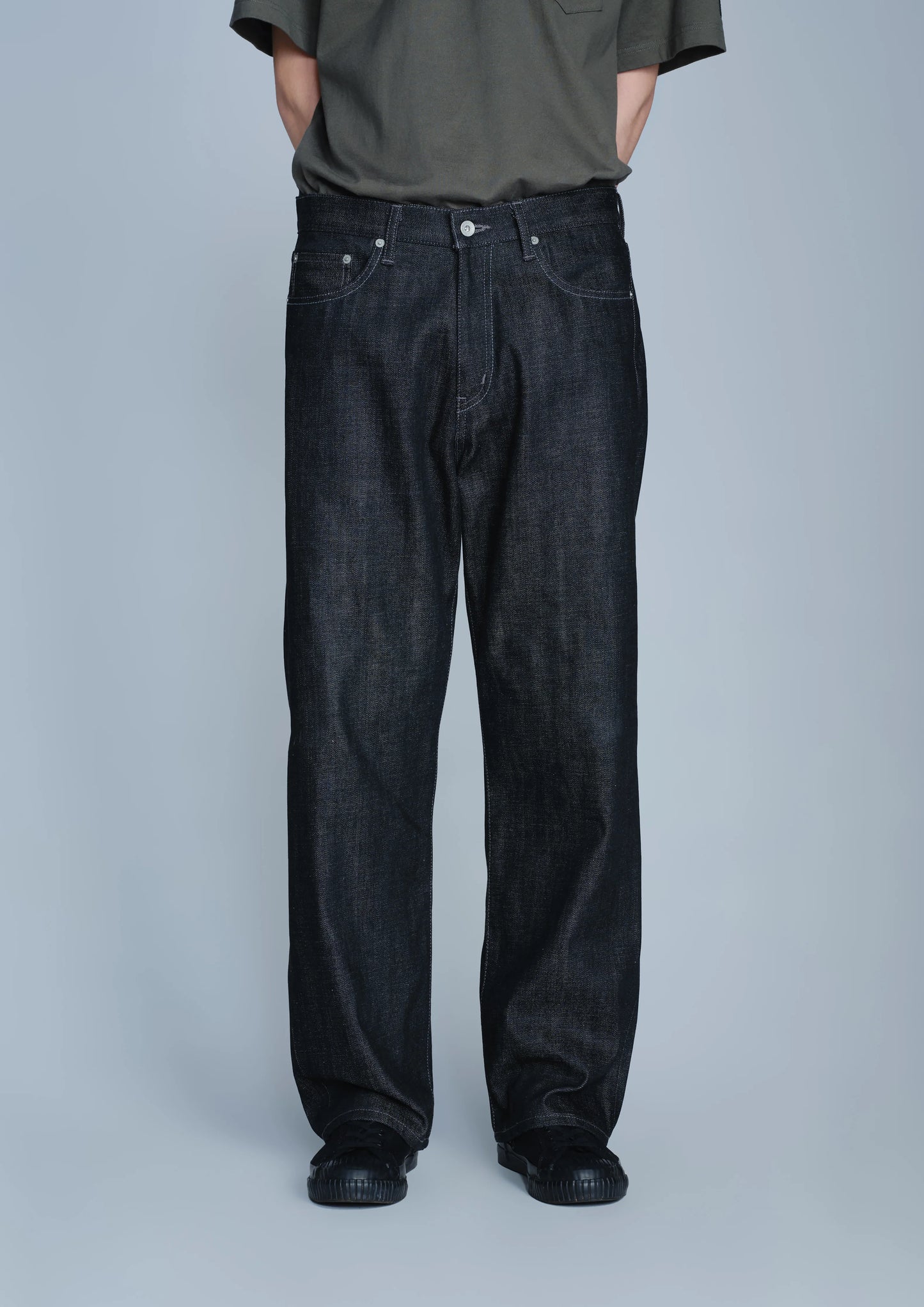 RIGID DENIM FULL CUT PANTS