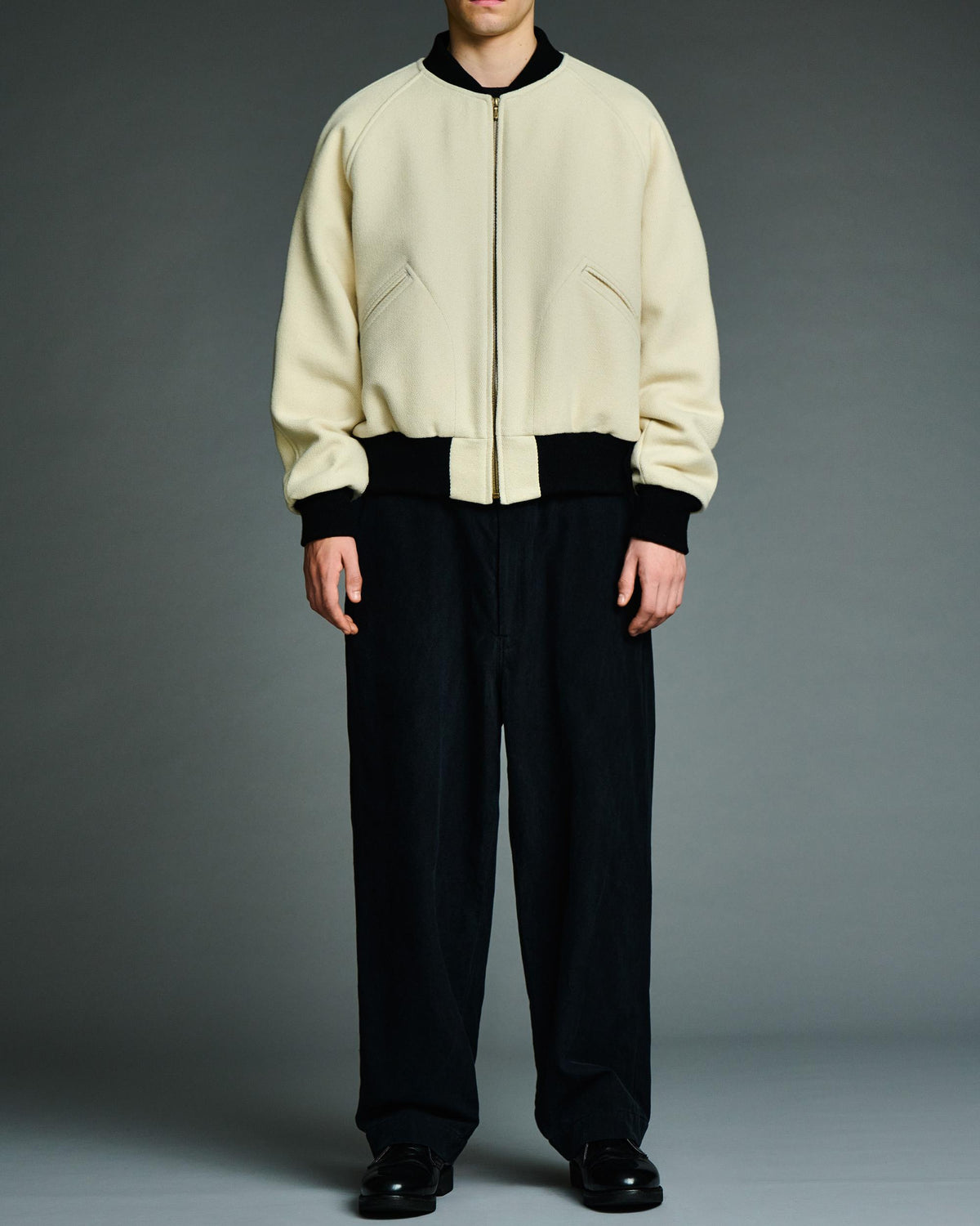 Rigid High Twist Cashmere Melton Award Jacket
