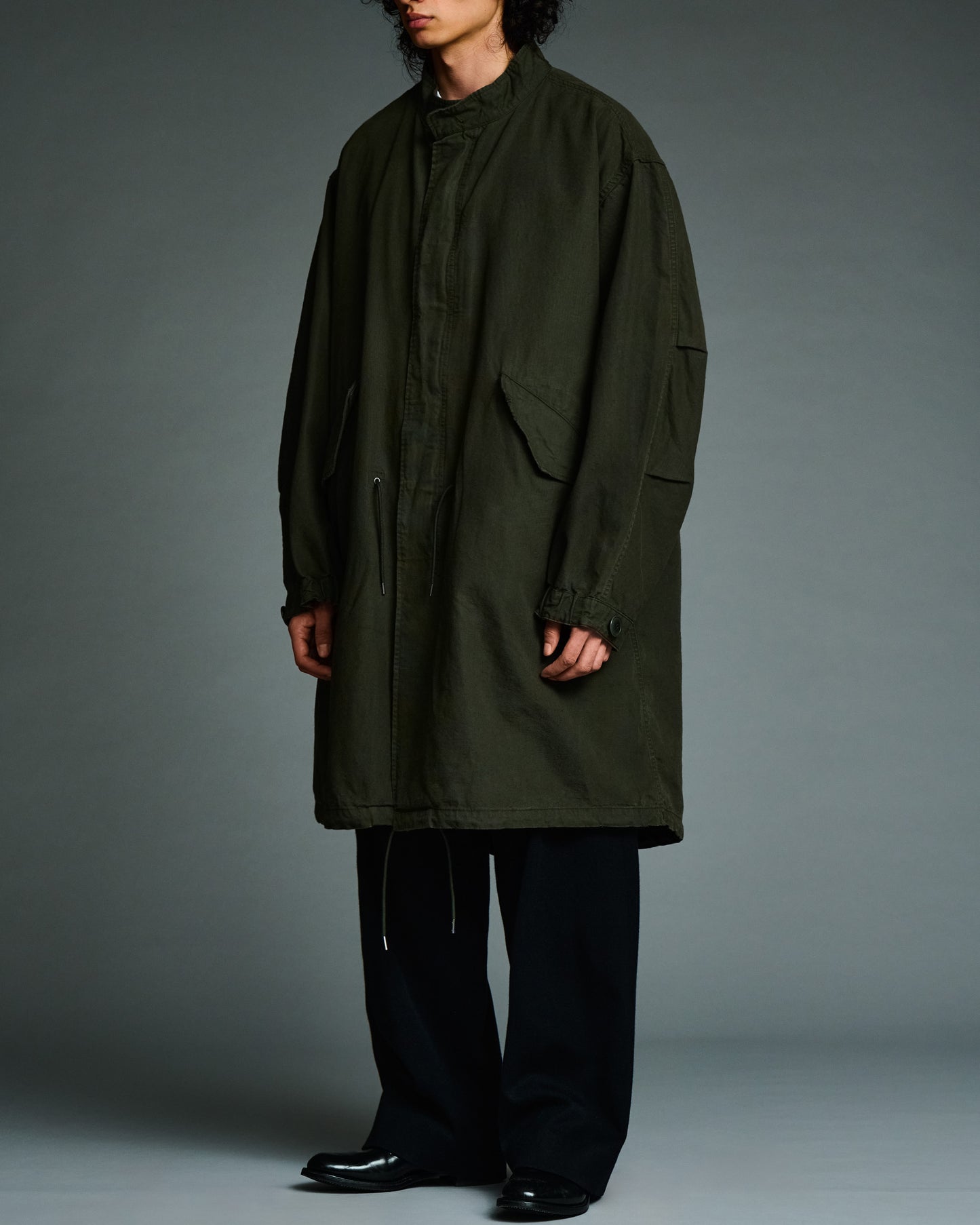 Vintage Washed Wool M-65 Field Parka OLIVE