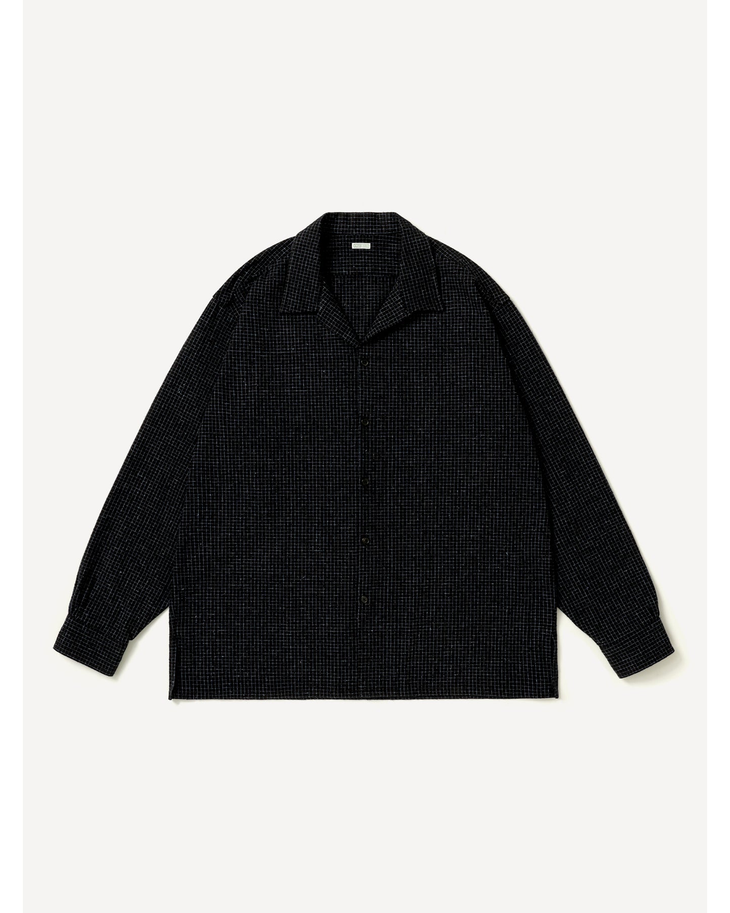 Silk Nep Loop Collar Shirts BLACK