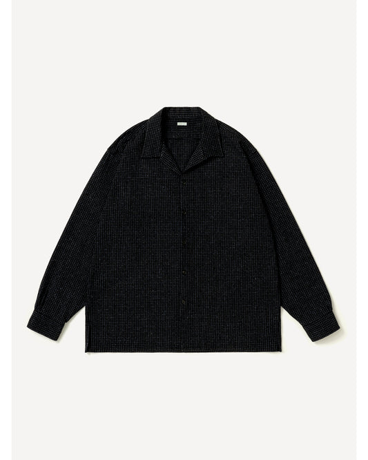 Silk Nep Loop Collar Shirts BLACK