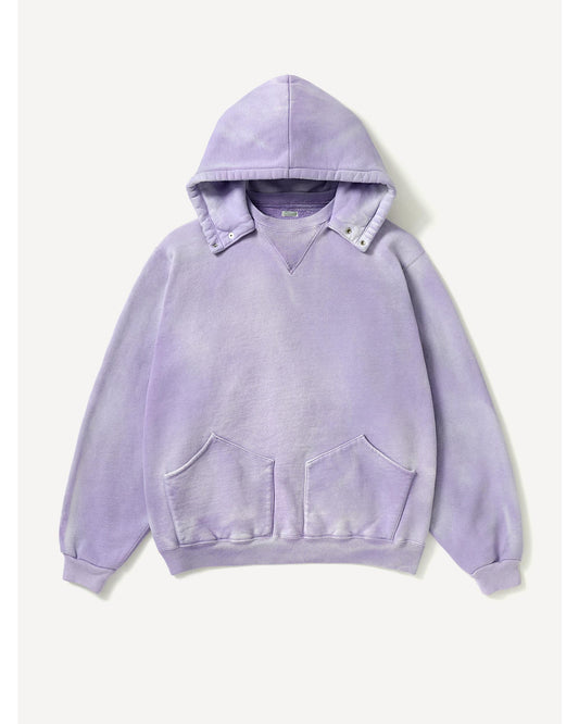 Vintage Attached Snap Hood Sweat Parka  LAVENDER