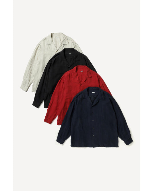 Vintage Silk Linen Open Collar Shirt