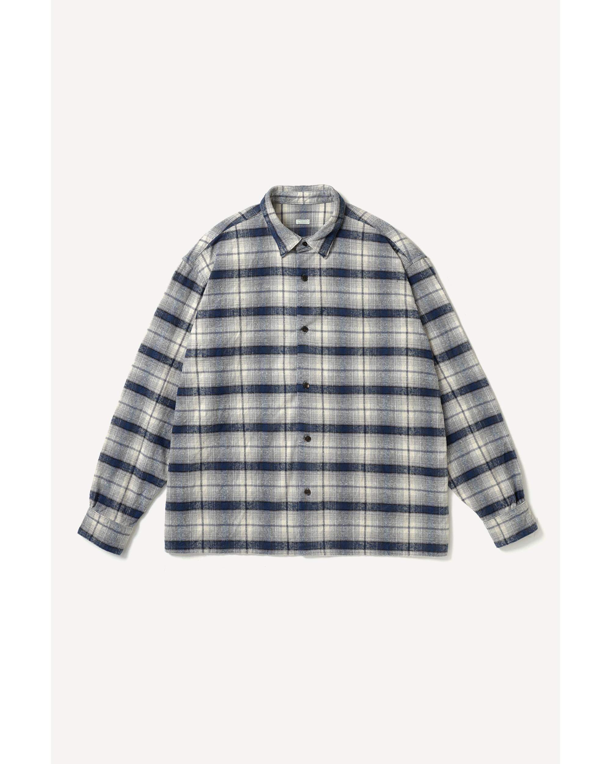 Vintage Cotton Silk Nep Twill Check Shirts NAVY – TIME AFTER TIME