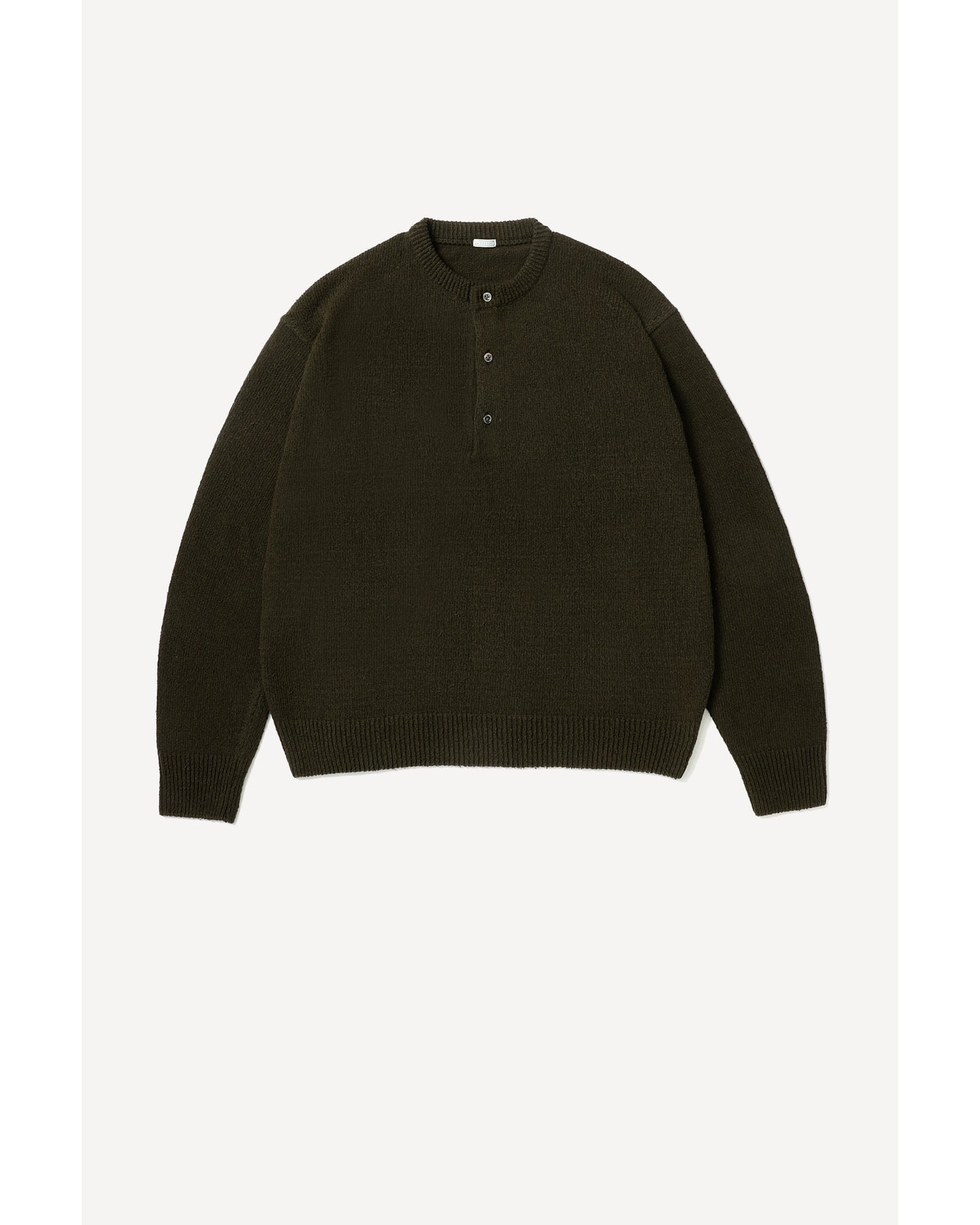 Washed Silk Nep Henry Neck Sweater