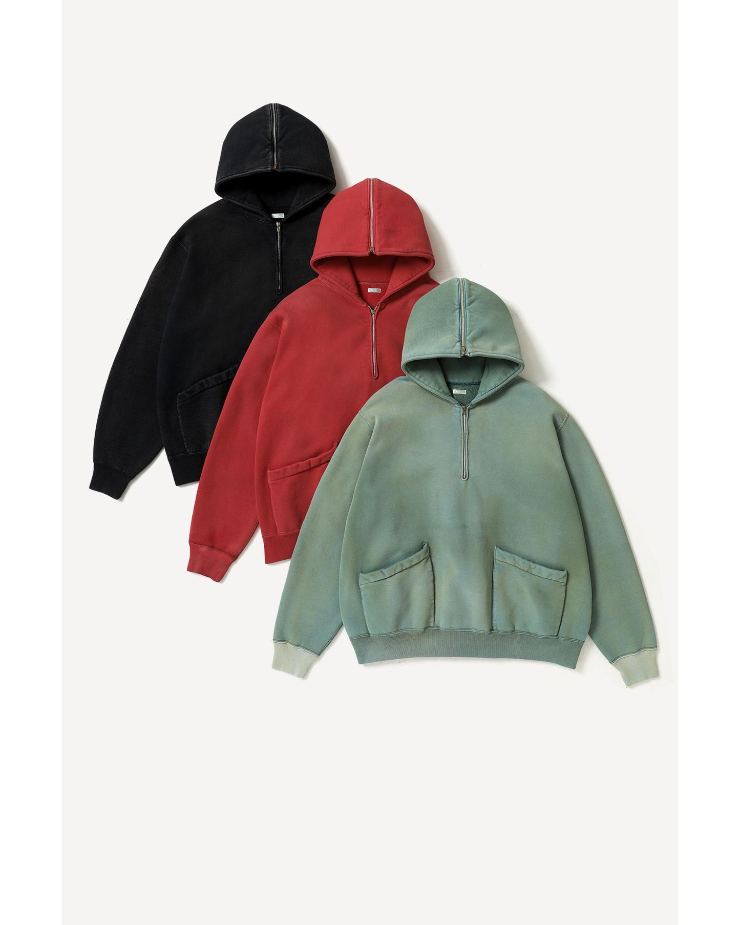 Vintage Sailor Hood Half Zip Sweat Shirt