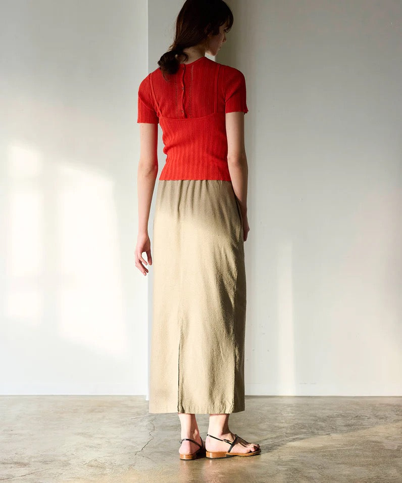 paper rib knit 2way top