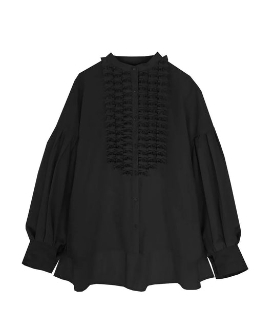 modern tuck frill blouse