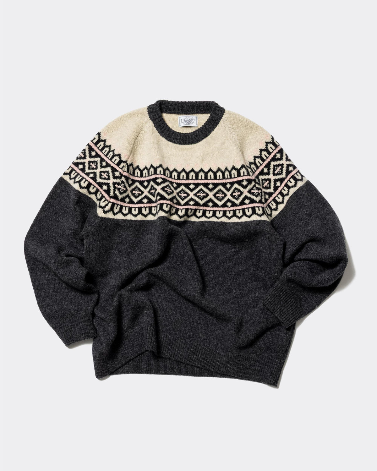 Unlikely Fair Isle "SNOW FLAKE"  CHARCOAL