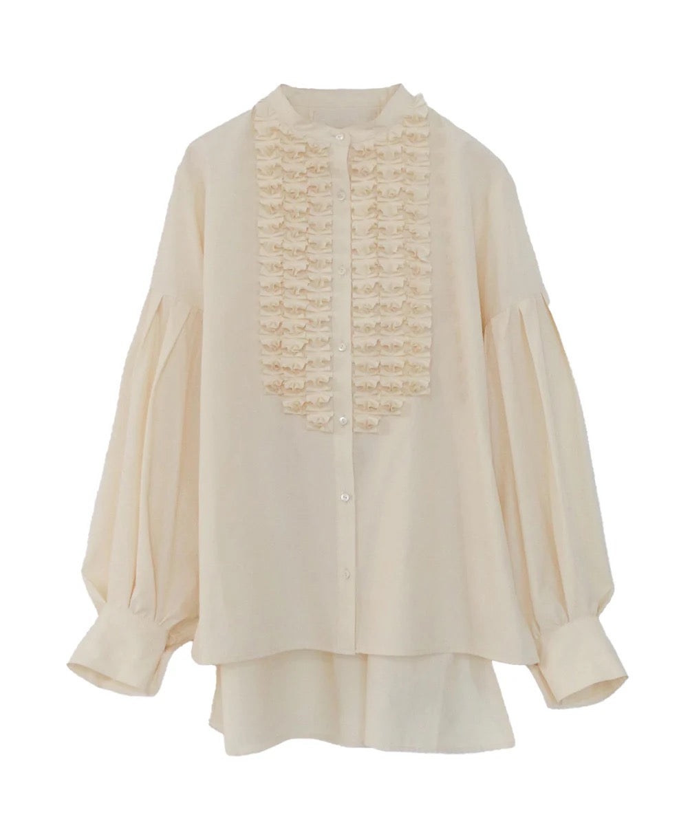 modern tuck frill blouse