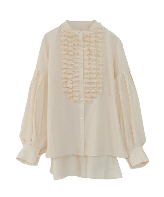 modern tuck frill blouse